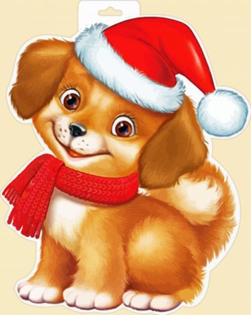 Christmas Dog paint by number