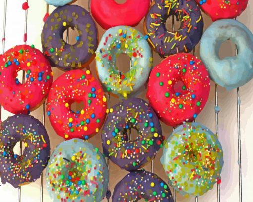 Colorful Donuts paint by numbers