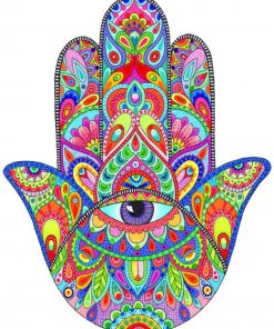 Colourful Hamsa paint by numbers