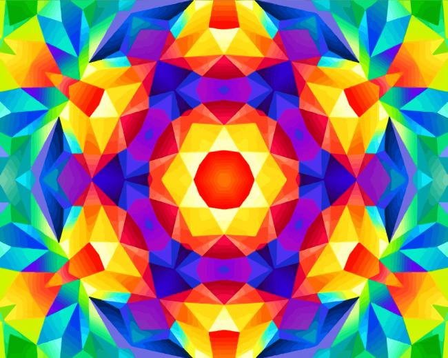 Colorful Kaleidoscope paint by numbers