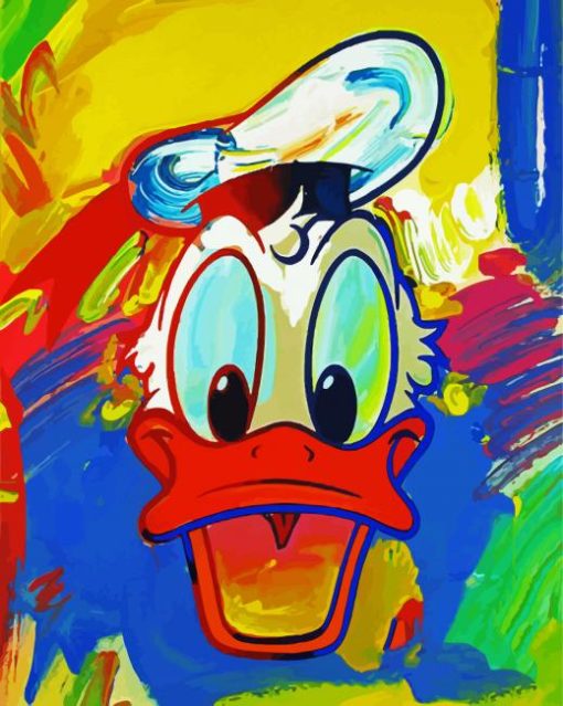 Colorful Donald Duck paint by number