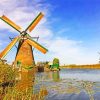 Windmills At Kinderdijk Netherlands paint by numbers