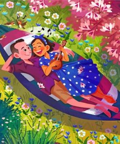 Aesthetic Couple Hammock paint by numbers