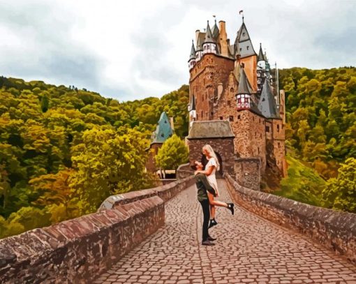 Couple In Eltz Castle paint by number