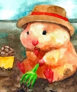 Aesthetic Cute Hamster paint by numbers