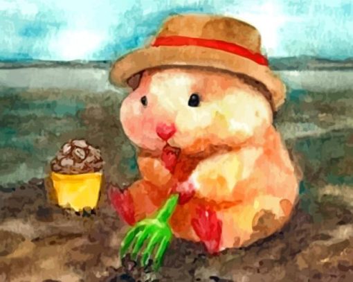 Aesthetic Cute Hamster paint by numbers
