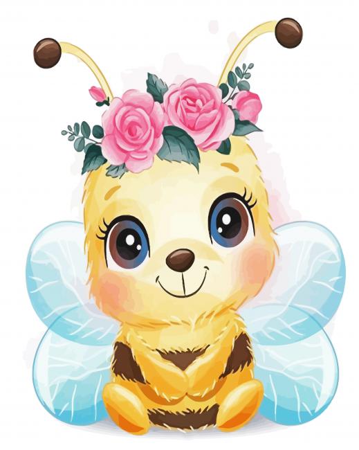 Cute Baby Bee paint by numbers