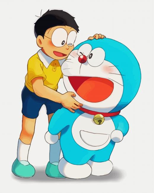 Cute Doraemon Paint By Numbers - PBN Canvas