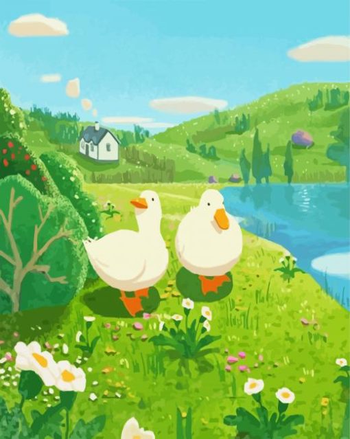 Cute Ducks Illustration paint by number