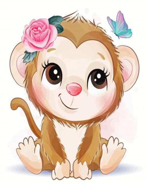 Cute Little Monkey paint by numbers
