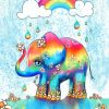 Cute Rainbow Elephant paint by number