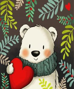 Cute White Bear paint by numbers