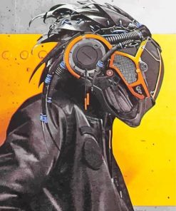 Cyberpunk Helmet Man paint by numbers