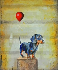 Dachshund And Balloon paint by numbers