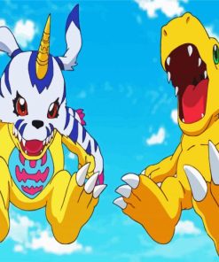 Digimon Agumon And Gabumon Anime paint by numbers