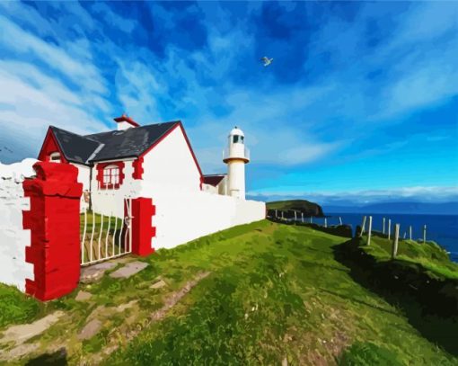 Dingle Harbour Lighthouse paint by numbers
