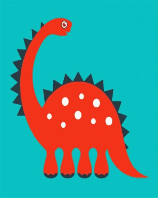 Red Diplodocus paint by numbers