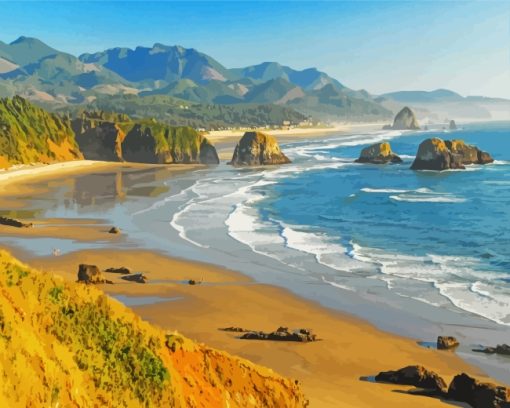 Ecola State Park Oregon paint by numbers