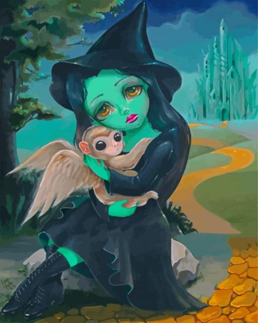 Elphaba And Monkey Paint by number