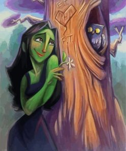 Elphaba And Owl - paint by number