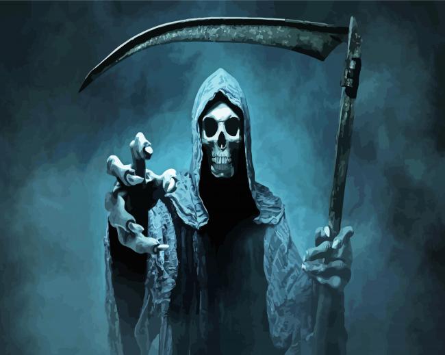 Evil Grim Reaper Paint By Numbers - PBN Canvas