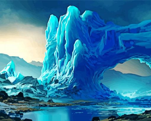 Fantasy Glacier Landscape paint by number