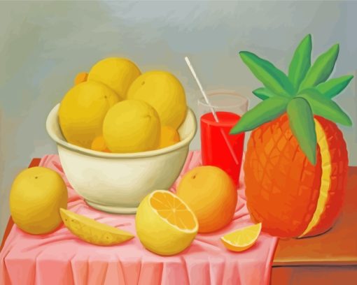 Fernando Botero Fruits paint by numbers