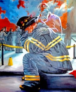 Fireman Crying paint by numbers