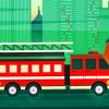 Firetruck Illustration paint by number