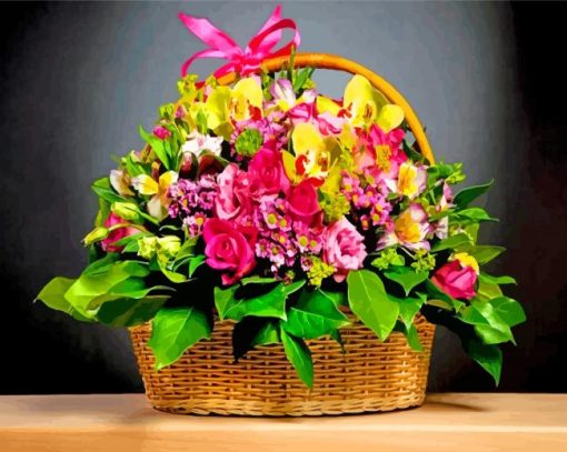 Flowers Basket paint by numbers