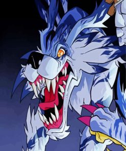 Garurumon Digimon Anime paint by numbers