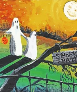 Ghosts Spooky Path paint by numbers