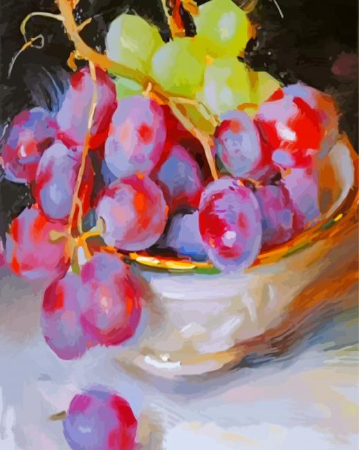 Grapes In Bowl paint by numbers