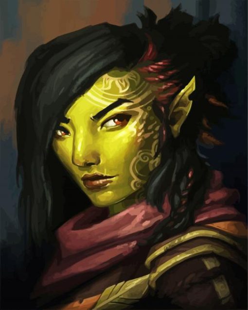 Green Druid Female paint by numbers
