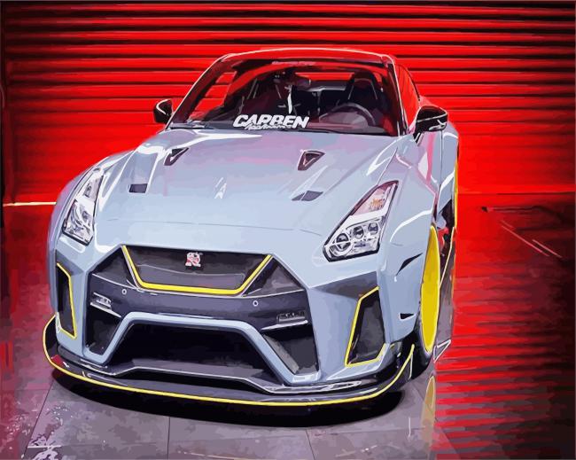 Grey Gtr Car paint by numbers