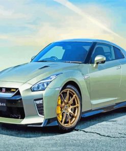 Grey Nissan Gtr paint by numbers