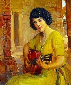 Guitarist Beautiful Lady paint by numbers