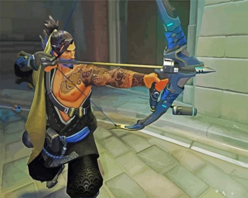 Hanzo Video Game Character paint by numbers