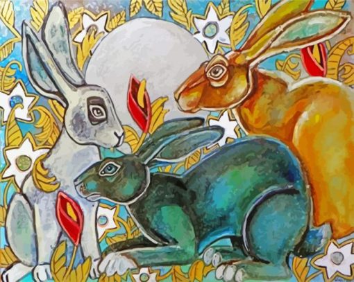 Hares Animals paint by numbers