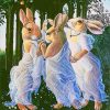Hares Wearing White paint by numbers