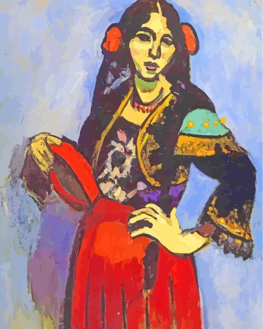 Spanish Woman with a Tamborine Paint By Numbers