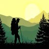 Hiking Man Silhouette paint by numbers