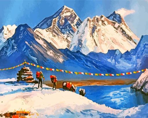 Himalayas Mountains paint by numbers