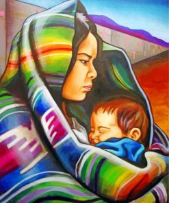 Hispanic Mother And Son paint by numbers