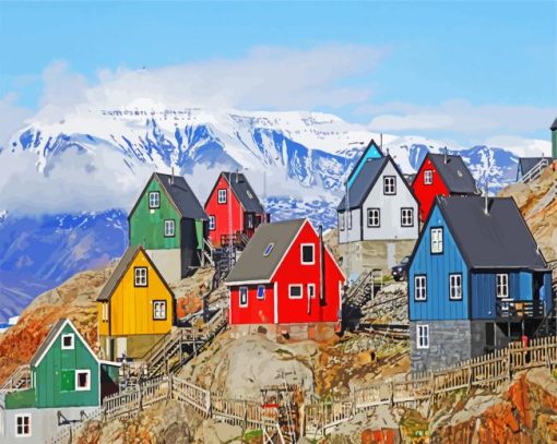 Homes In Greenland paint by numbers