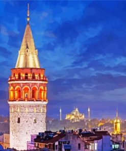 Istanbul Galata Tower paint by numbers