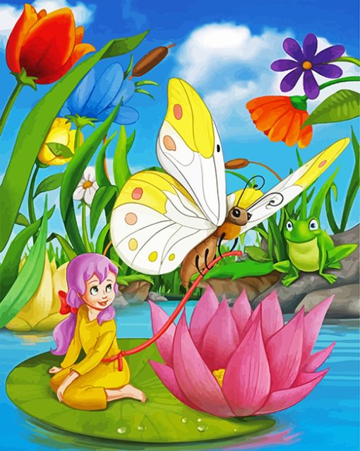 Little Fairy And Butterfly paint by numbers