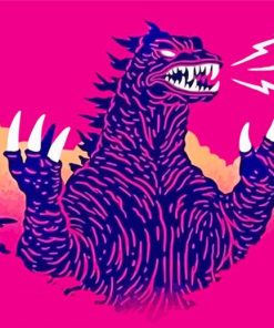 Mad Godzilla Illustration paint by numbers