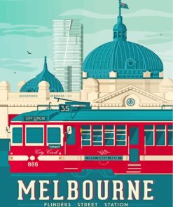 Melbourne City Poster paint by numbers
