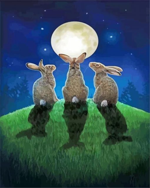 Moon Hares paint by numbers